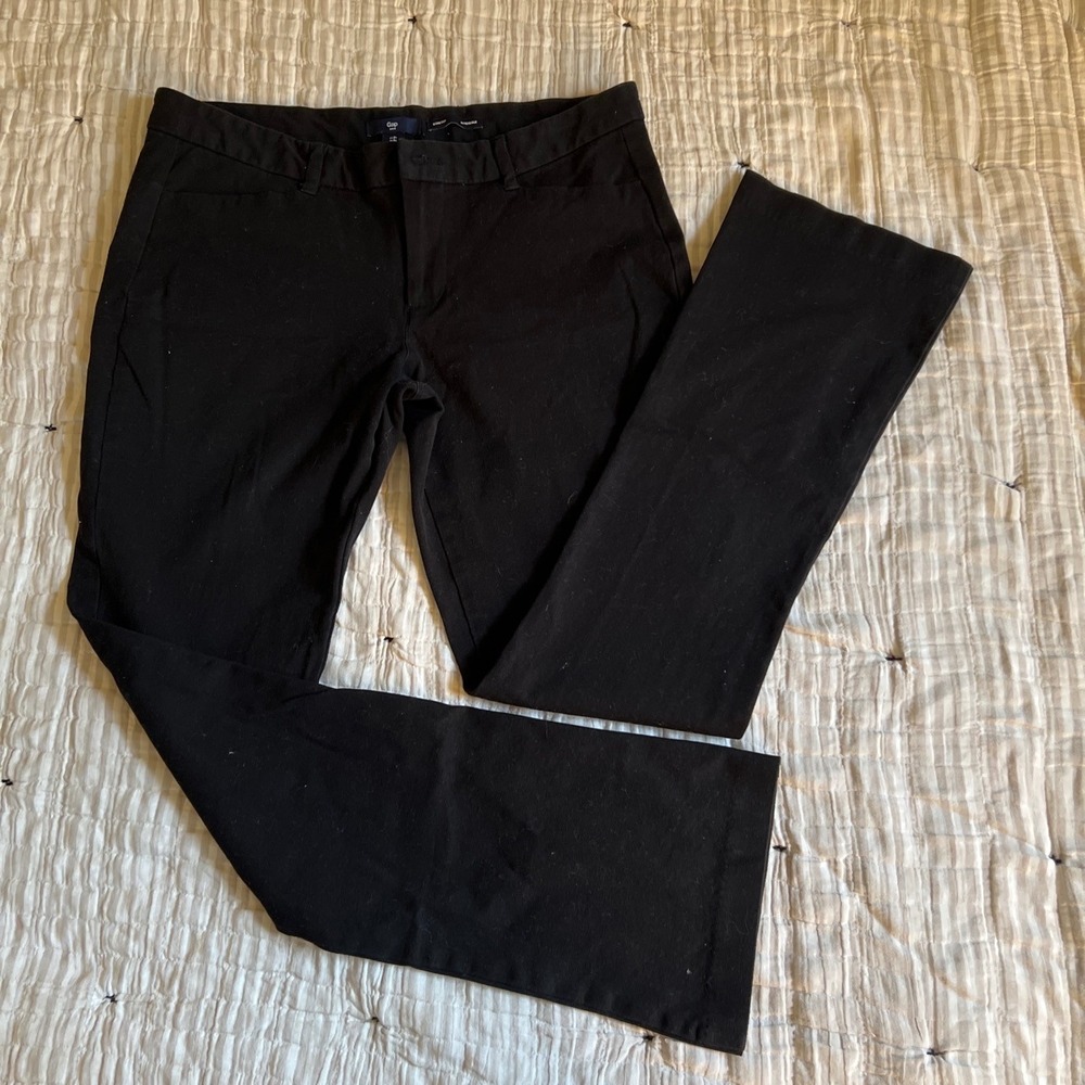 Gap Stretch Black Trousers Womens Size 8R Bootcut Mid Rise Work Pants
